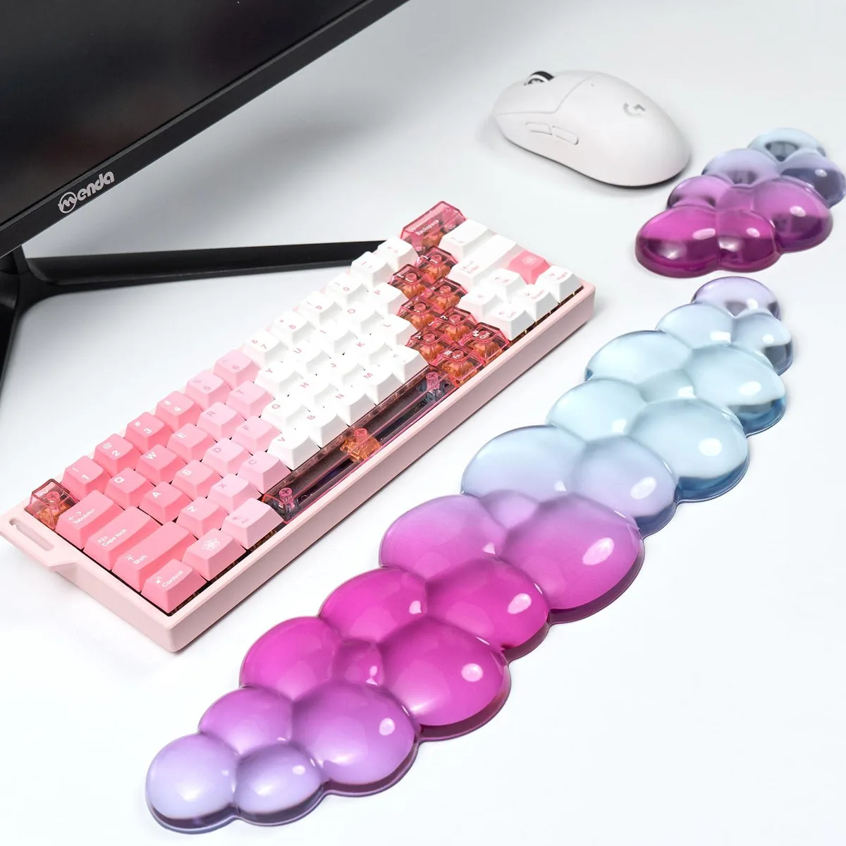  Sumgsn Cloud Silicone Gel Wrist Rest Set Pink Blue 14x6 in — product photo