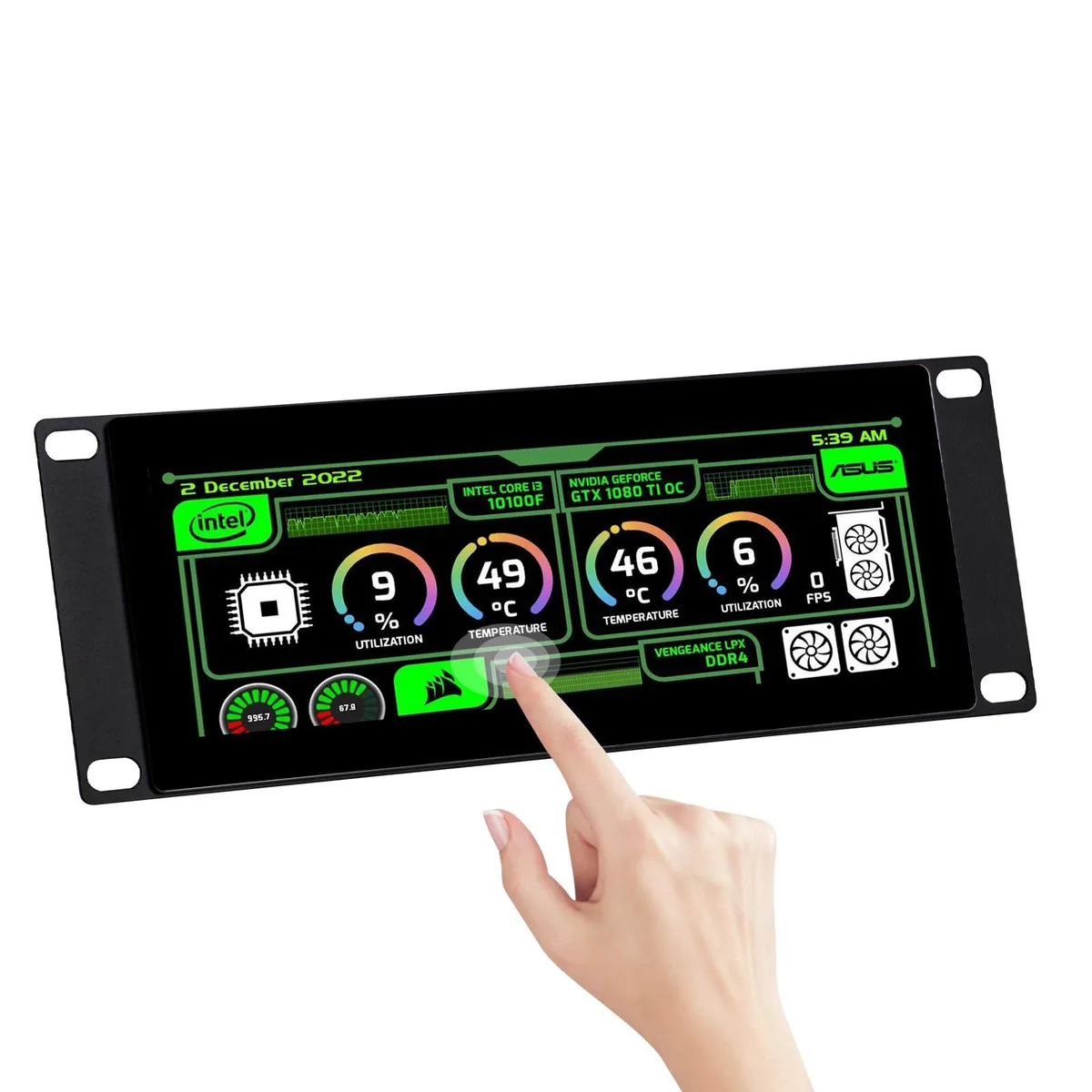 52Pi 52Pi 7.84" Touch 1280x400 2U Rack Portable Monitor — product photo