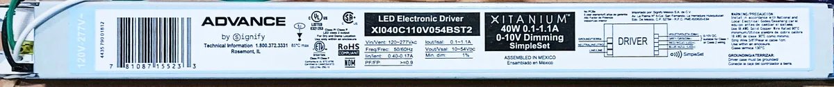 Philips Philips Xitanium LED Driver XIO40C110V054BST2 Ballast — product photo