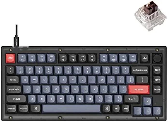 TAURKENAM TAURKENAM 81-Key 75% Mechanical Gaming Keyboard Knob Version Brown Switch — product photo