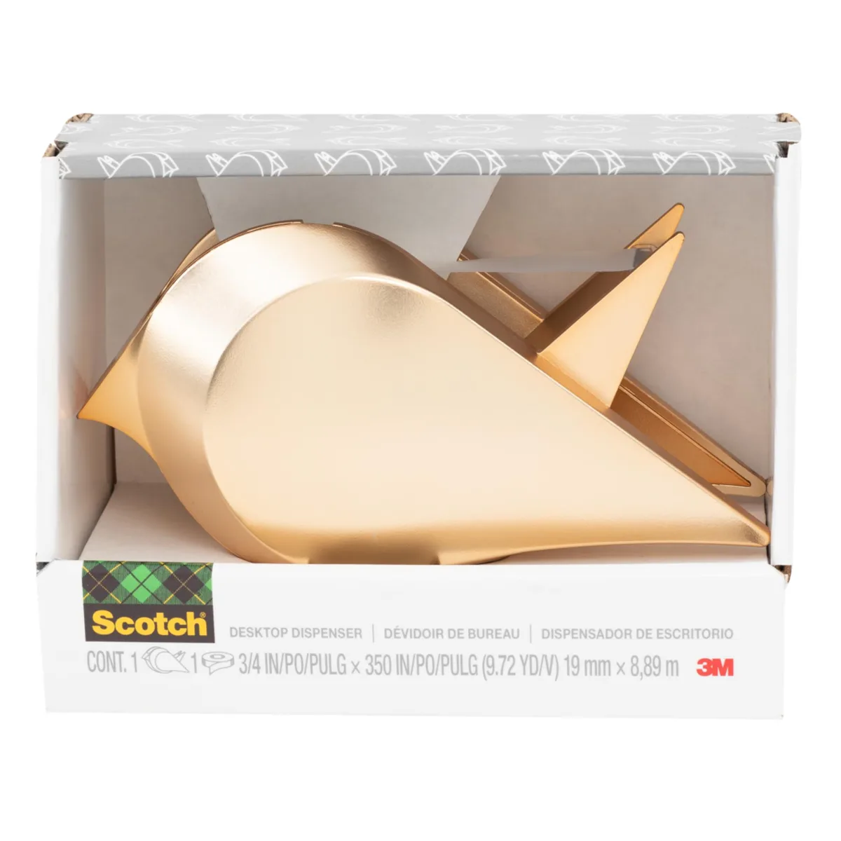 Scotch Scotch Gold Bird Desktop Tape Dispenser 3/4 in x 300 in Gold — product photo