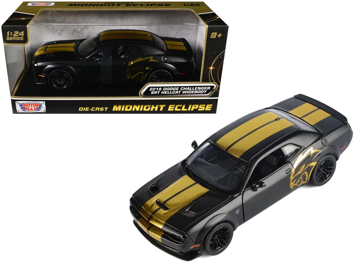 MOTORMAX MOTORMAX 2018 Dodge Challenger SRT Hellcat Widebody "Midnight Eclipse" 1/24 hobby collectible — product photo