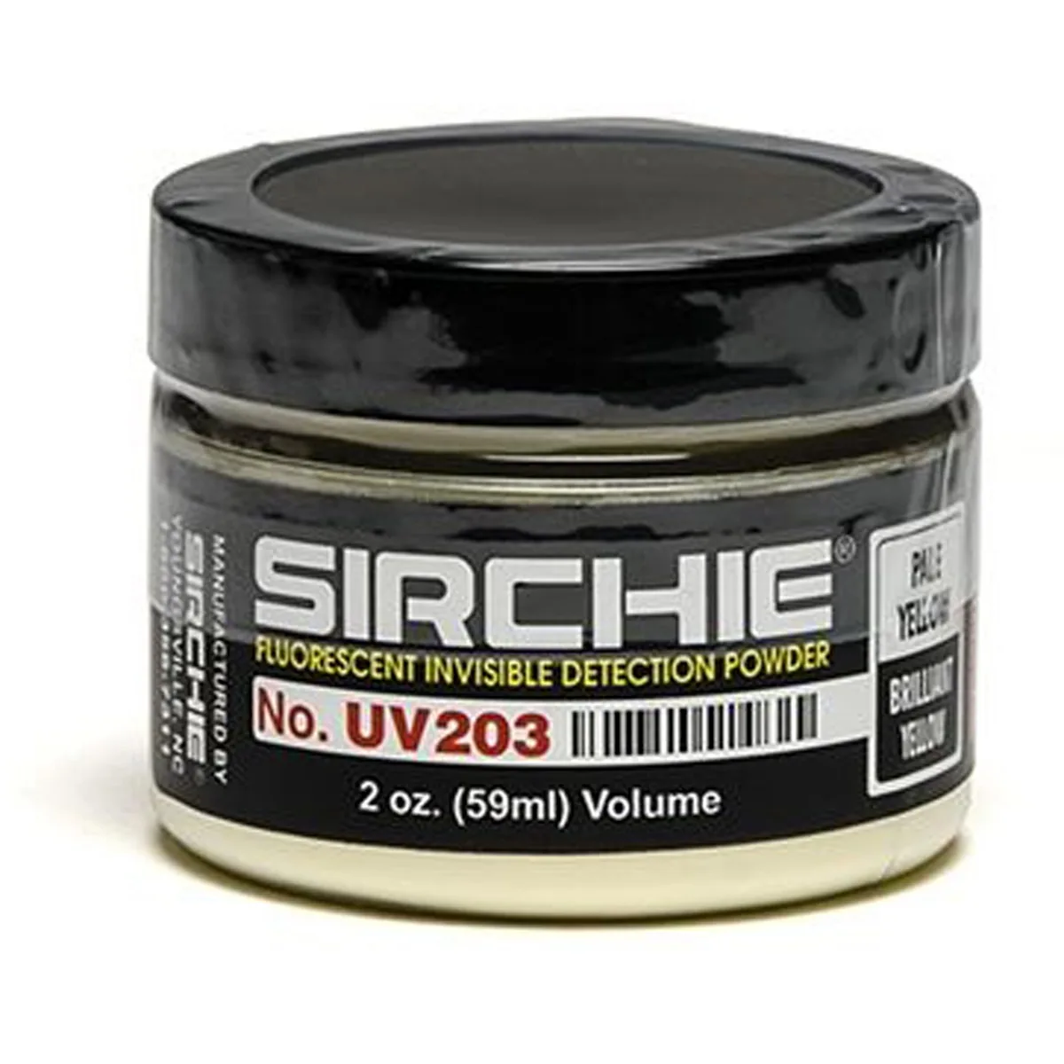 Sirchie Sirchie UV203 Fluorescent Invisible Detection Powder Pale Yellow/Brilliant Yellow 2oz 60ml — product photo