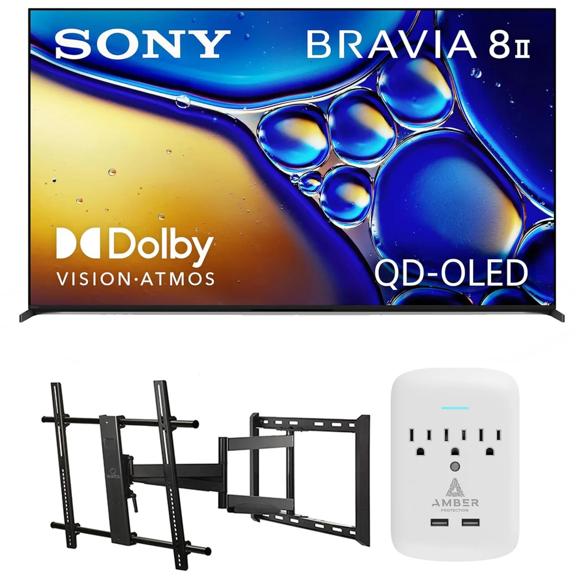 Sony Sony K65XR80M2 65" QD-OLED 4K 120Hz Google TV with Walts Mount &amp; Amber Surge Protector (2025) — product photo