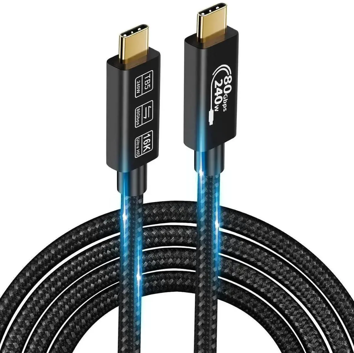 SMUGDESK SMUGDESK USB4 Thunderbolt 5 USB-C Cable 1.5m 80Gbps 240W 16K@60Hz 4K@120Hz — product photo
