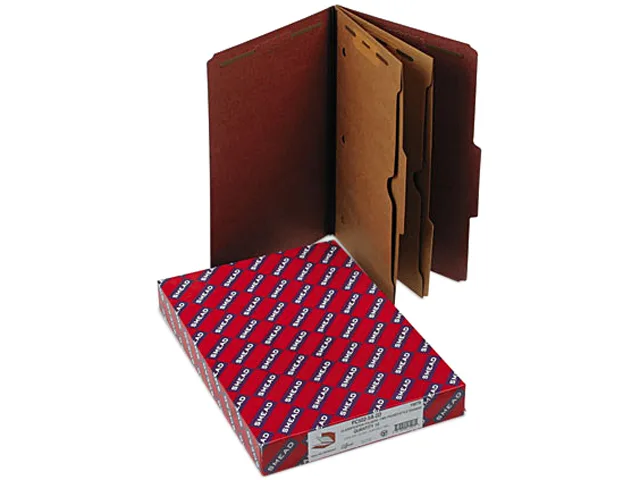 Smead Smead 19079 file folder legal six-section red 10/box — product photo