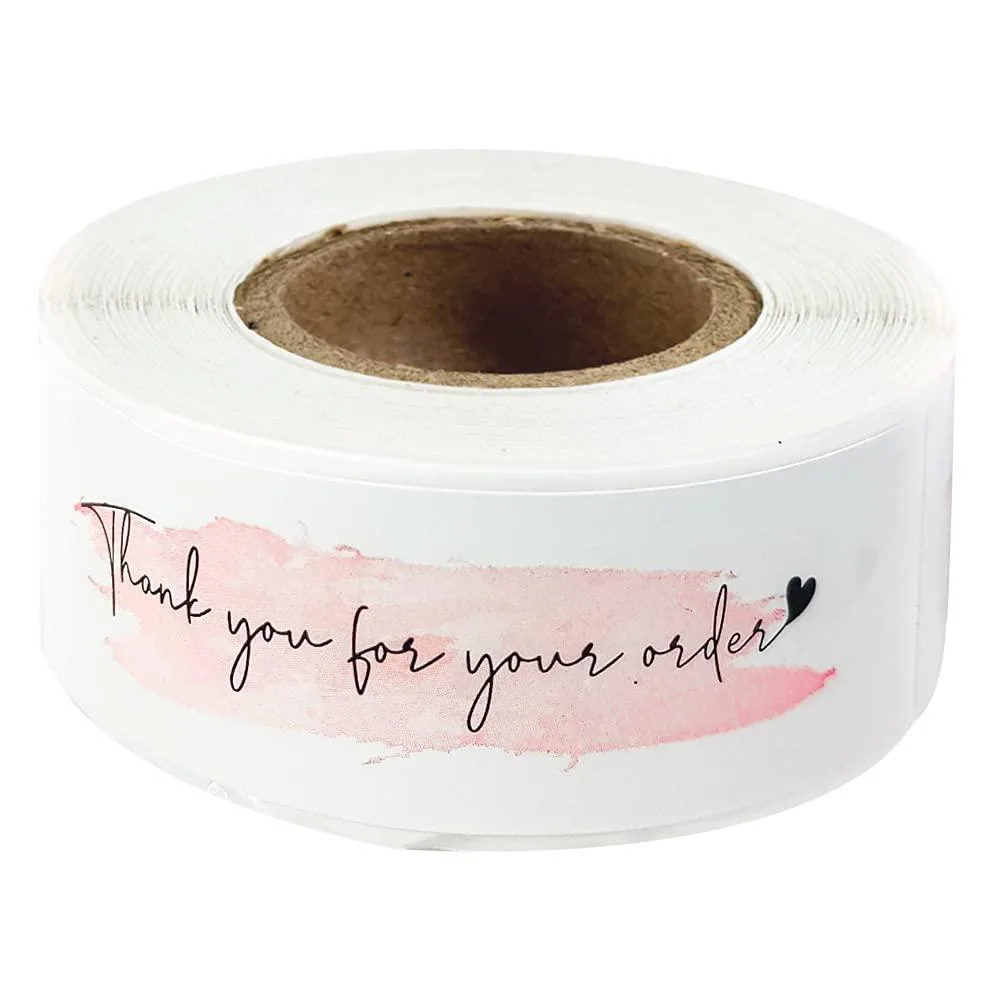 FTTIKI Thank You Stickers Pink 120 Labels Per Roll — product photo