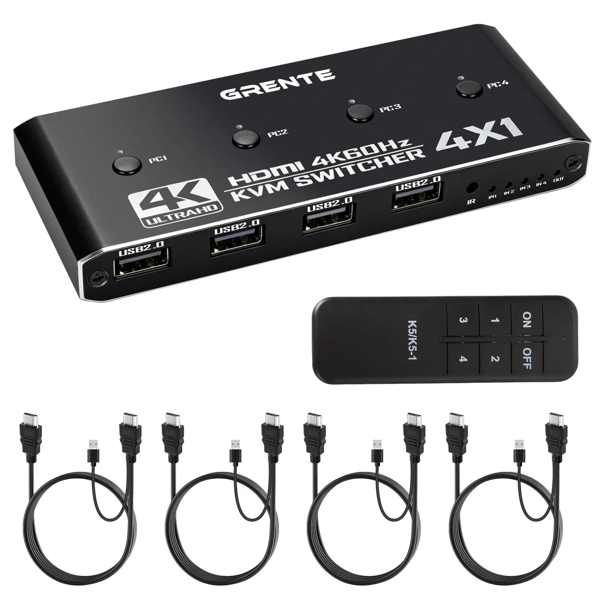  TRENDnet R-001 4 Port KVM Switch HDMI 4K@60Hz USB 2.0 — product photo