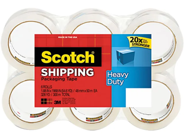 3M 3M 38506 Heavy Duty Tape 1.88" x 54.6 yd 3" Core Clear 6 Pack — product photo
