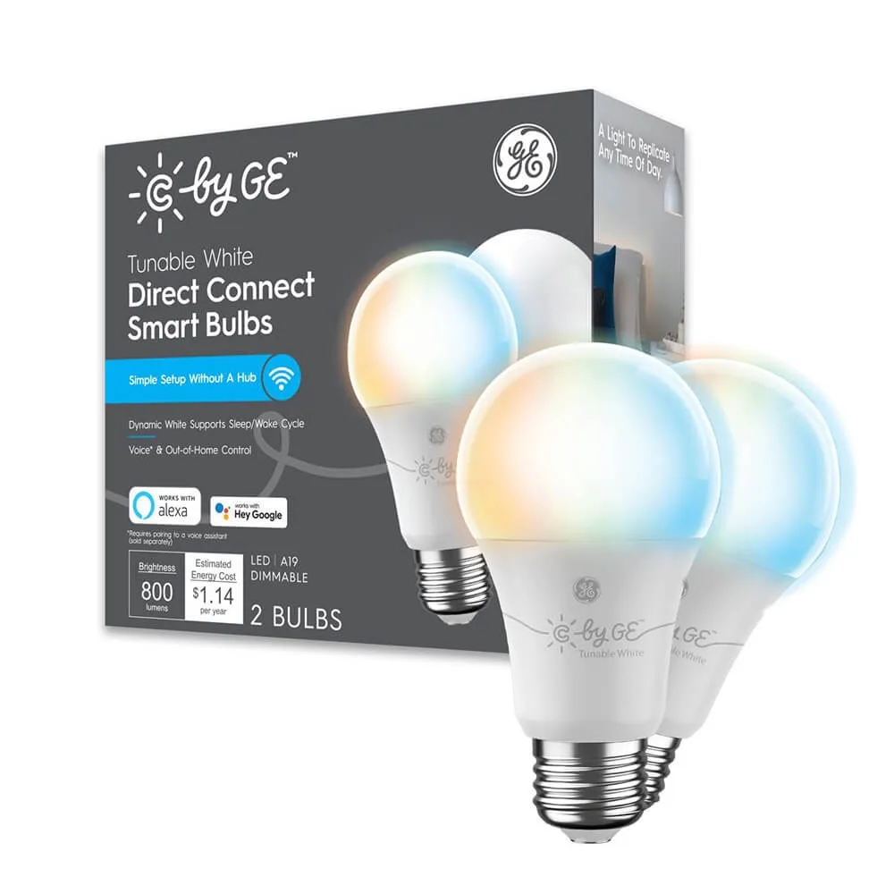 GE GE 93128974 Smart Bulb 2-pack Tunable White 2000-7000K WiFi — product photo