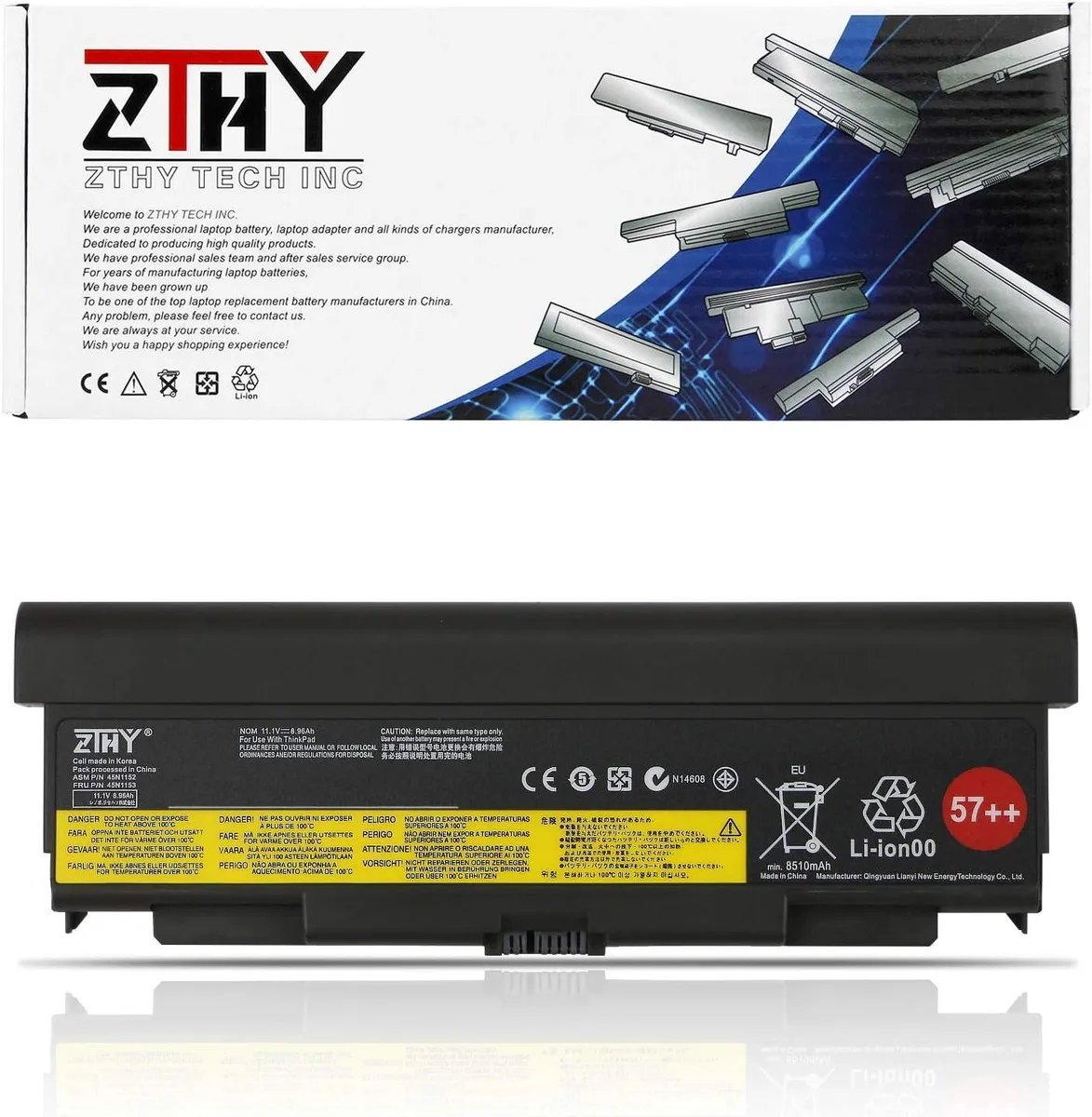 BFKK BFKK 8960mAh 9-Cell 57++ laptop battery for ThinkPad T440P T540P W540 W541 L440 L540 — product photo