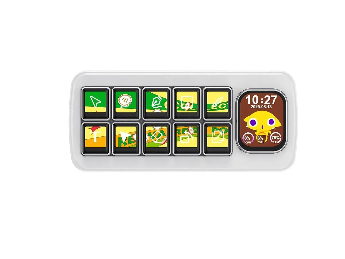LORDWORLD LORDWORLD MK10 AI Voice Control Panel 10×0.85in Keys 2.01in Screen White — product photo