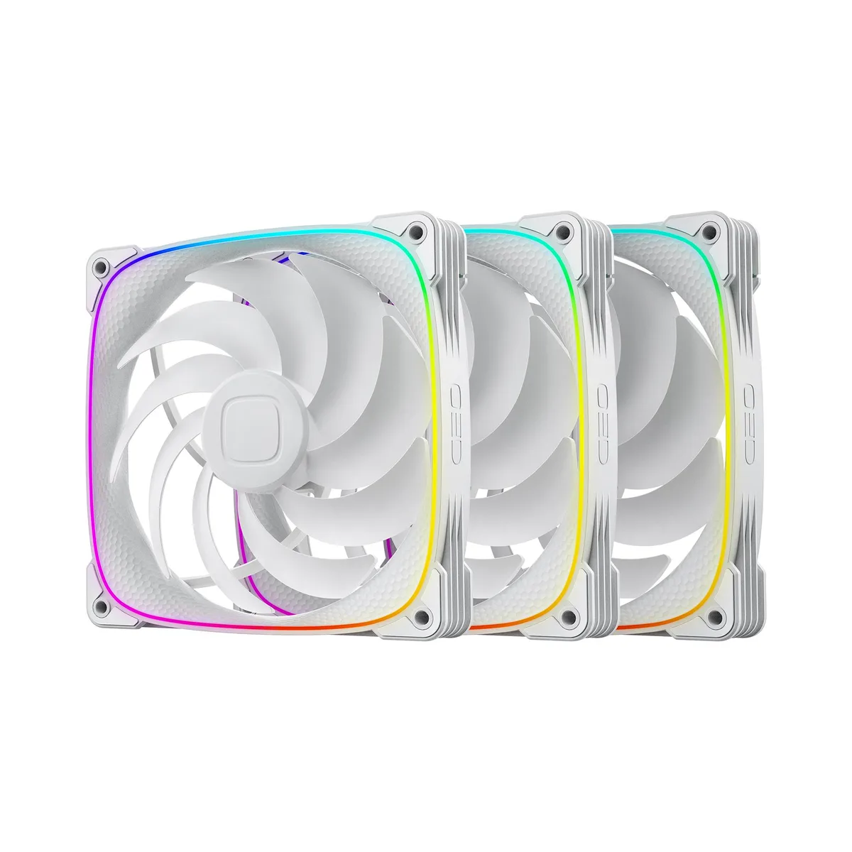 Geometric Future Geometric Future Squama 2503 140mm ARGB PWM case fan 3-pack White — product photo