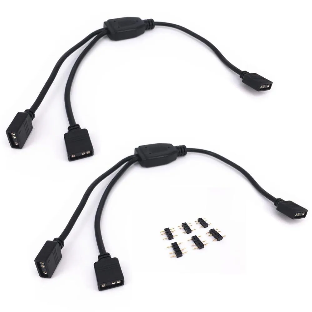 HUALAND HL-0017 5V 3-Pin ARGB Splitter Cable 1-to-2 11 Inch 2-Pack — product photo