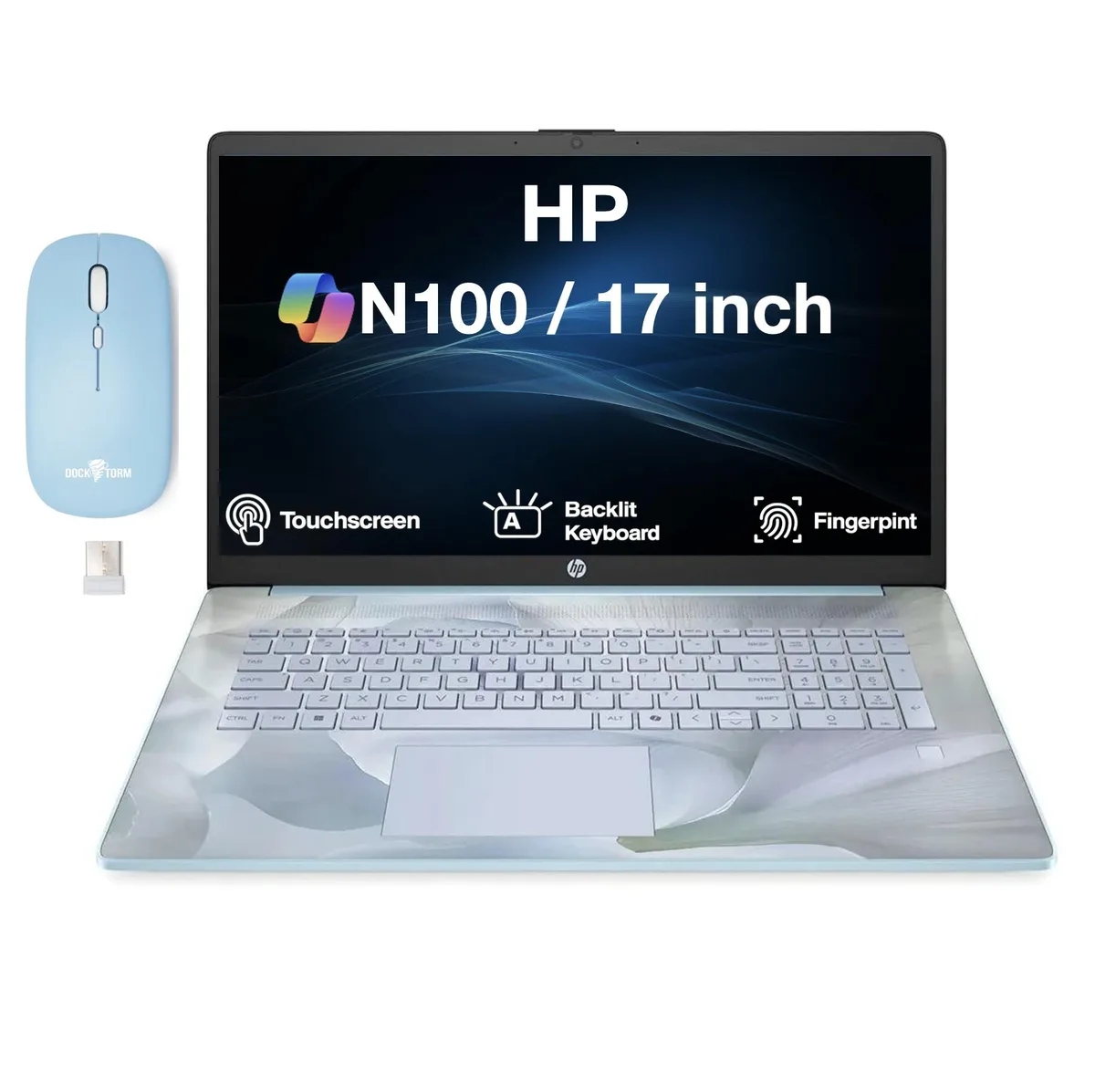 HP HP 17 laptop N100 8GB 1TB SSD 17.3" touchscreen Cloud Blue — product photo