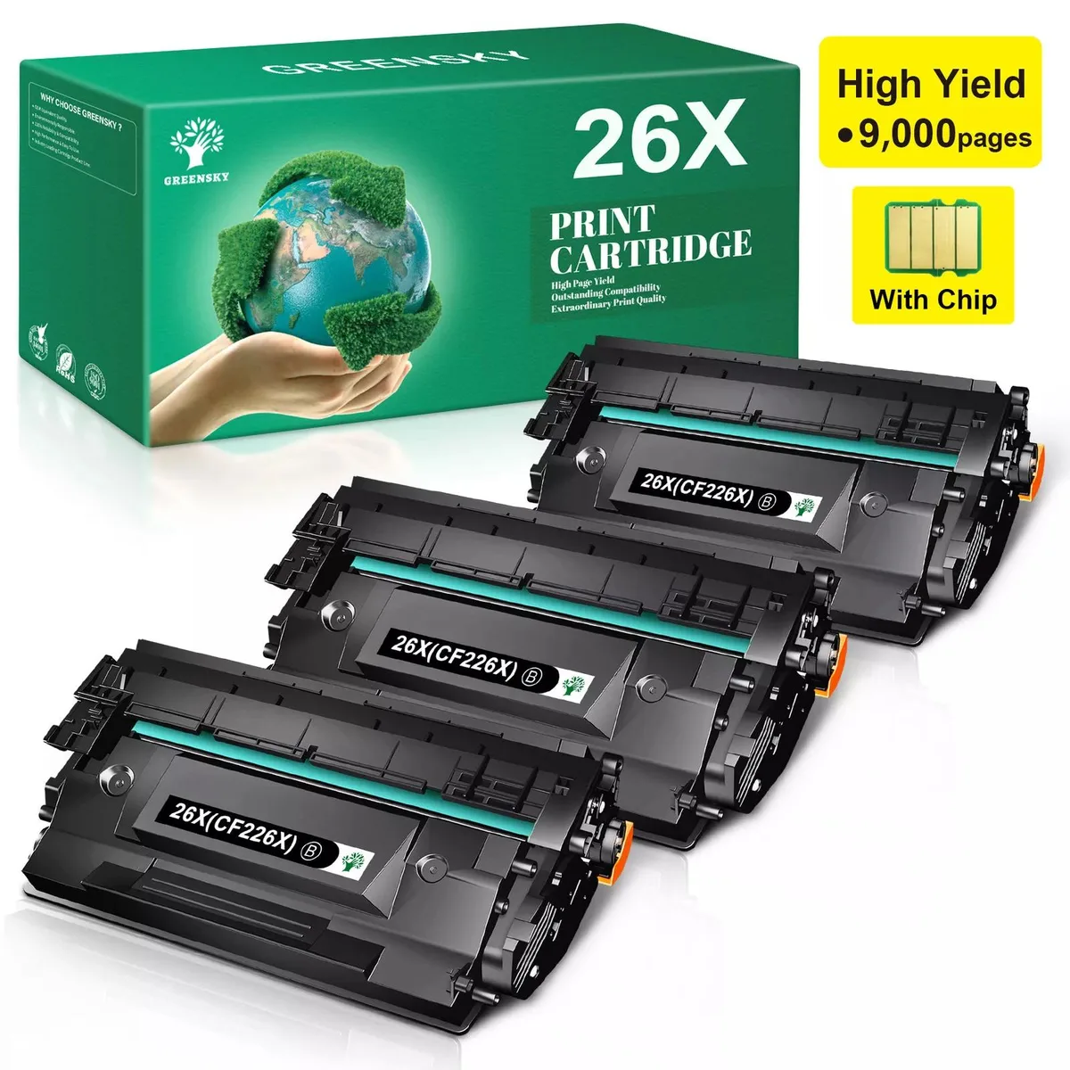 V4ink V4ink CF226X 26X High Yield Toner Cartridge 3 Pack 9000 Pages — product photo