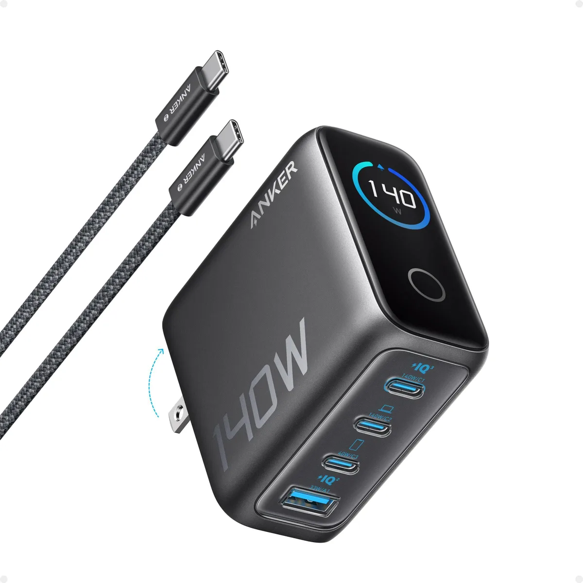 Anker A2697 140W 4-Port USB-C GaN Charger Dark Gray — product photo