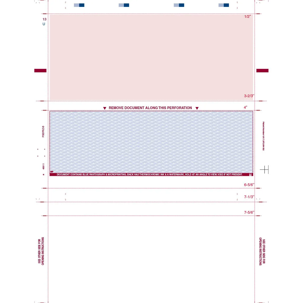 InfoSeal InfoSeal Z Fold Check Blue 11" Paper Box of 2000 — product photo