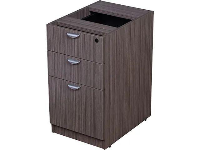 BOSS Office Products BOSS Office Products N166-DW Pedestal 28.5"H 16"W 22"D 3-drawer driftwood office furniture — product photo