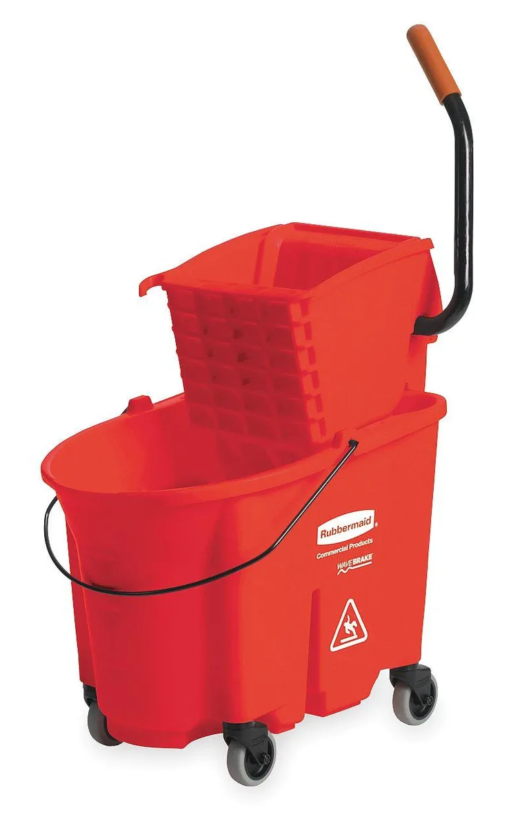 Rubbermaid Rubbermaid FG758888RED 8.75 gal WaveBrake mop bucket with side-press wringer — product photo