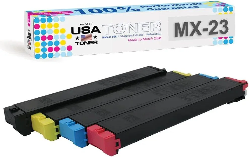 MADE IN USA TONER MADE IN USA TONER MX-23NT Compatible Toner Cartridge 4 Pack Black Cyan Magenta Yellow 18K 10K — product photo