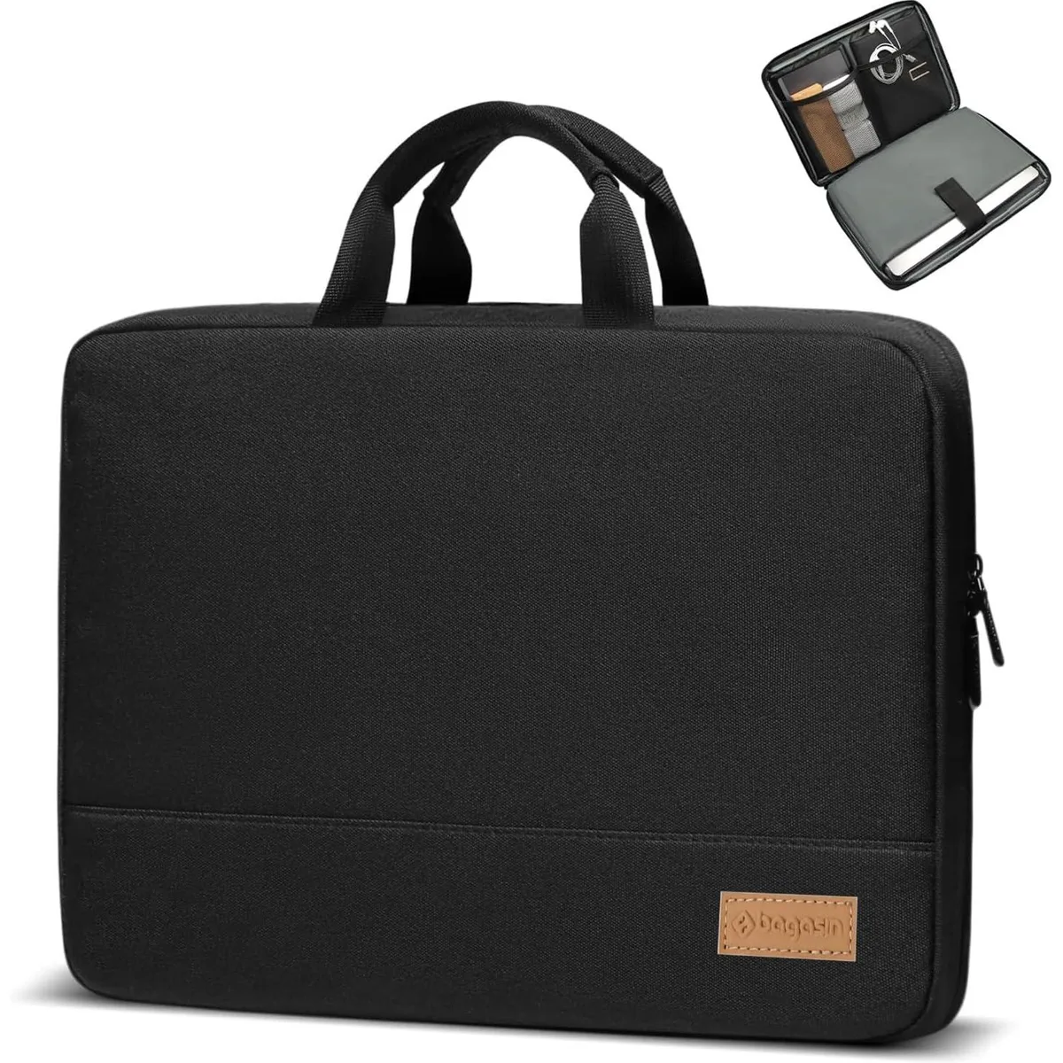  bagasin 14 Inch Laptop Sleeve Case TSA Friendly Black — product photo