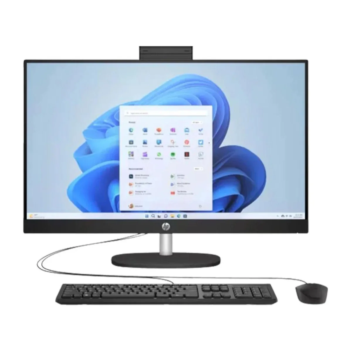HP HP 24-CR0000A all-in-one PC, 23.8" FHD IPS, Ryzen 5 7520U, 8 GB LPDDR5, 256 GB NVMe, Windows 11 Home, Black — product photo