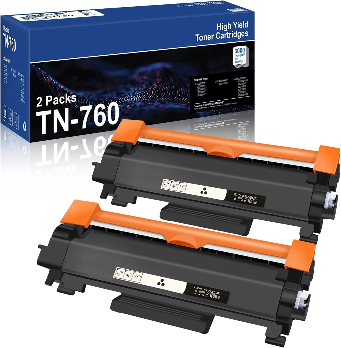 NuoTo NuoTo Compatible Toner Cartridge TN760 TN730 2-Pack Black — product photo