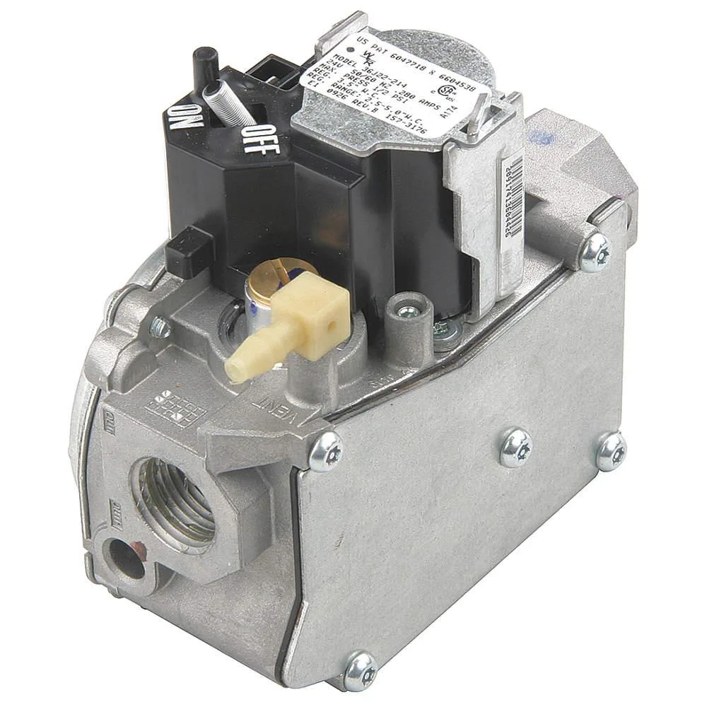 White-Rodgers 36J24-214 gas valve, compact metal body with quick-connect terminals and conversion kit