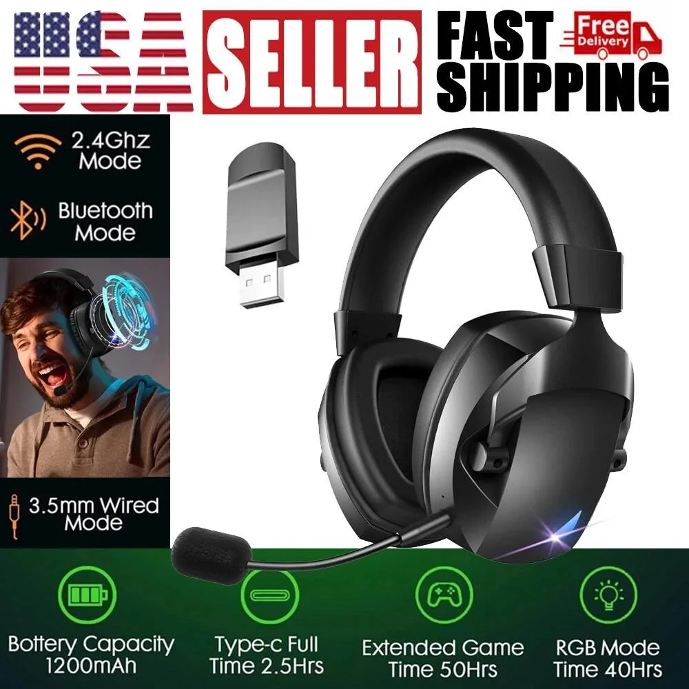 RAYBESTOS UNBRANDED RAYBESTOS UNBRANDED Wireless Gaming Headset 2.4GHz Bluetooth 5.3 3.5mm — product photo