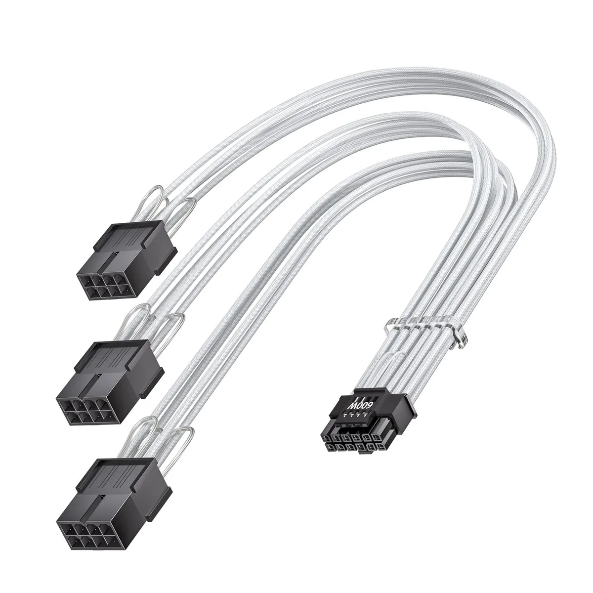 Vszerda Vszerda 16pin to 3x 8pin PCIe 5.0 Extension Cable 30cm White — product photo