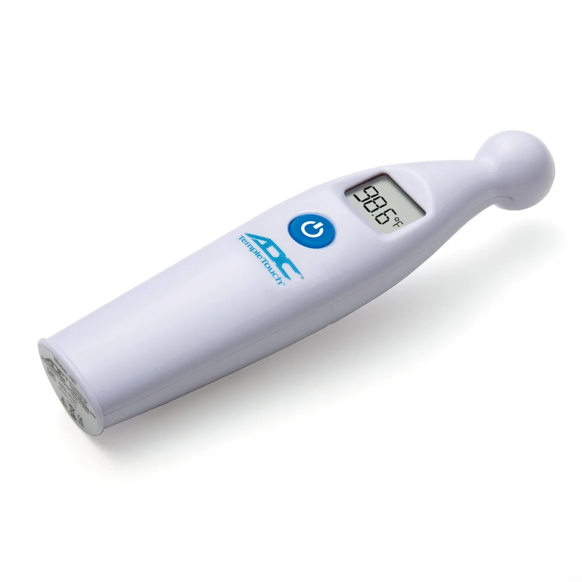 White temple touch thermometer with large display
