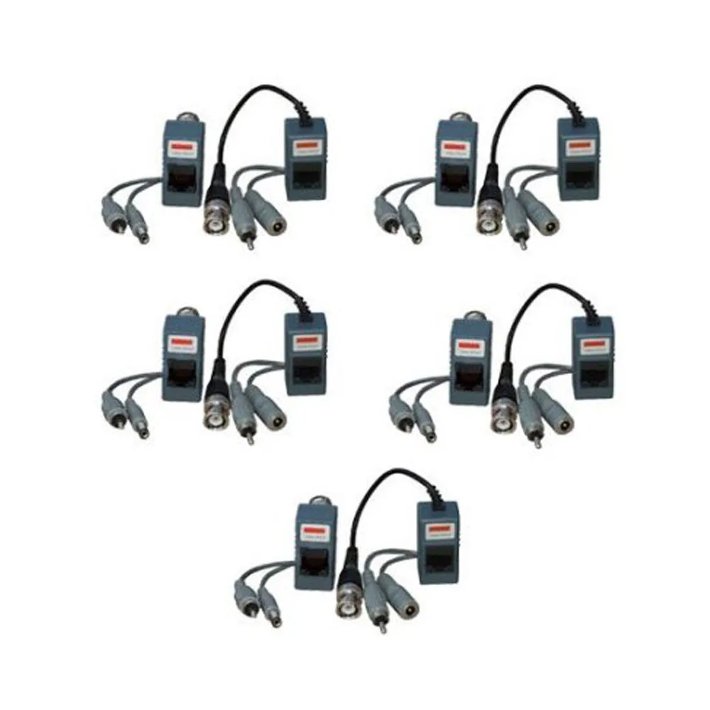 VideoSecu VideoSecu VB213AP5 5 Pair Audio Video Power Balun — product photo