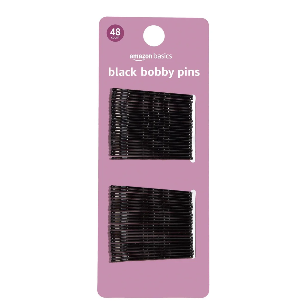  Amazon Basics No Slip Bobby Pins Black High Gloss 48 Count — product photo