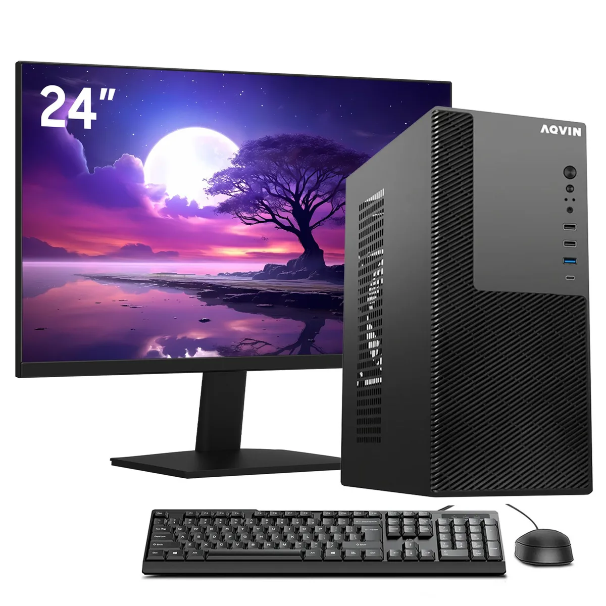 AQVIN AQVIN MTX60 Business Desktop i5-8400 16GB 256GB 24" Monitor — product photo