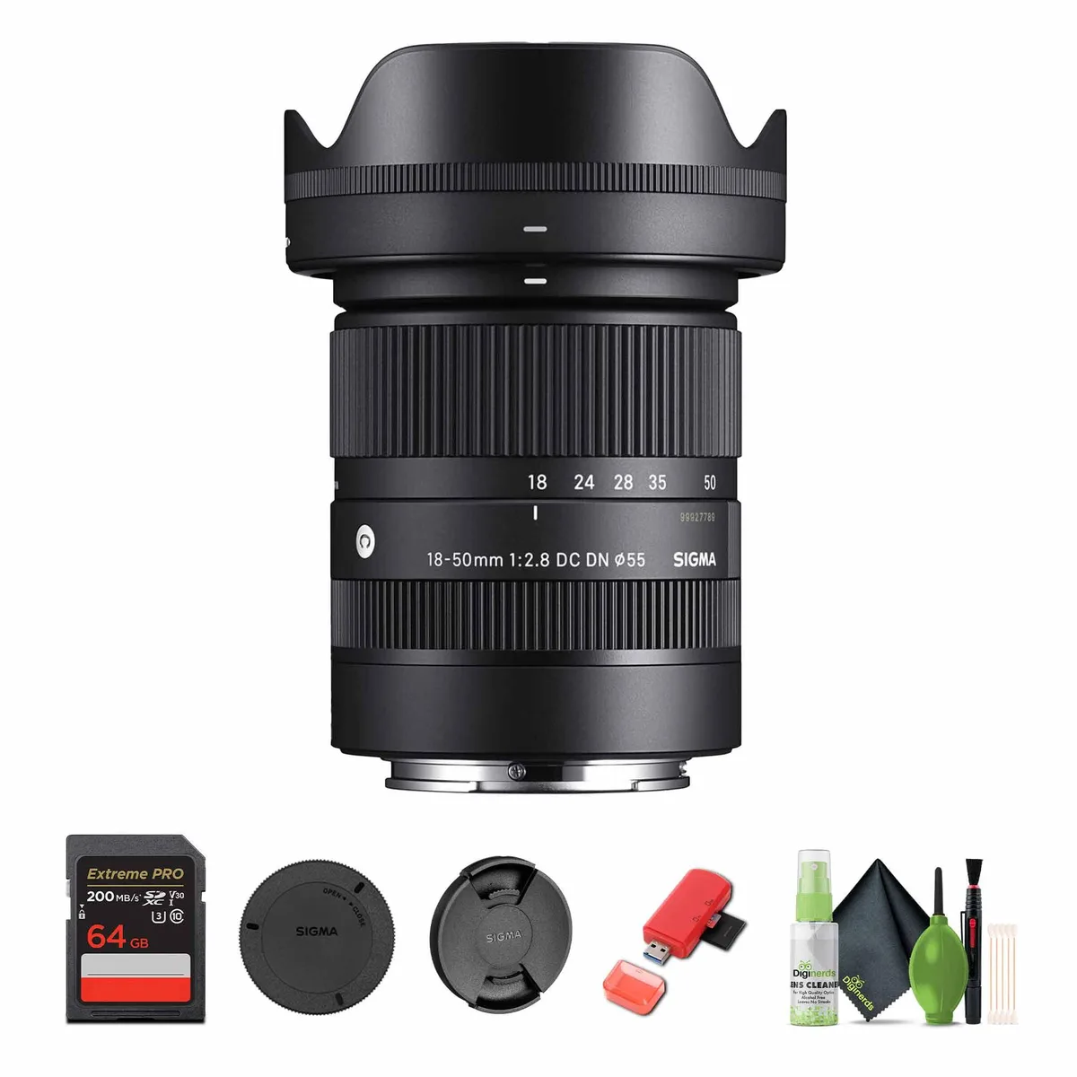 SIGMA SIGMA 18-50mm f/2.8 DC DN Contemporary Sony E Bundle MEM C camera lens — product photo