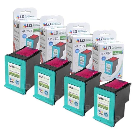 LD Products LD Products HP 75XL CB338WN Tri-Color Ink Cartridges 4 Pack — product photo