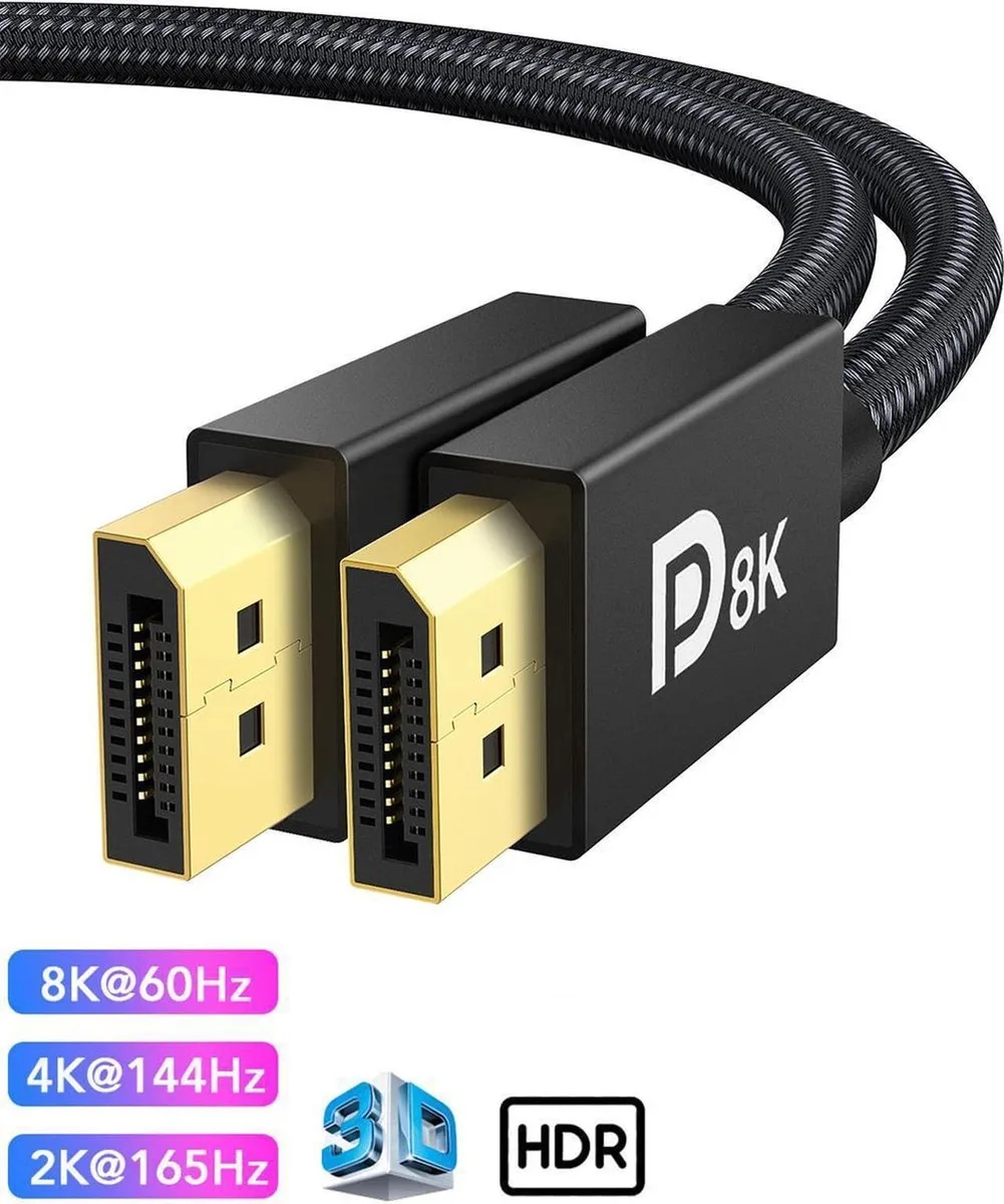 SMUGDESK SMUGDESK DisplayPort 1.4 Cable 6.6 Foot 32.4Gbps 8K@60Hz 4K@144Hz — product photo