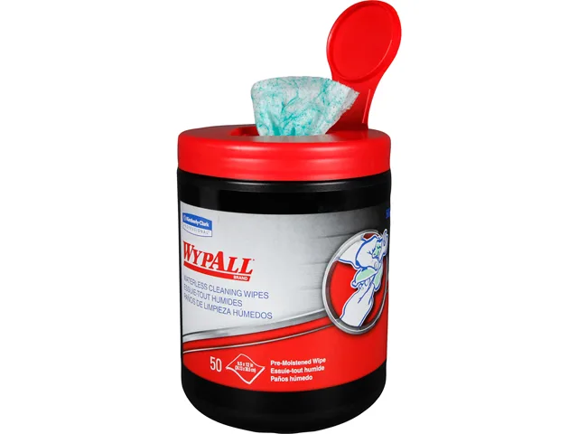 WypAll WypAll 58310CT Waterless Cleaning Wipes 8 Canisters 50 Sheets 400 Total 9.5" x 12 — product photo