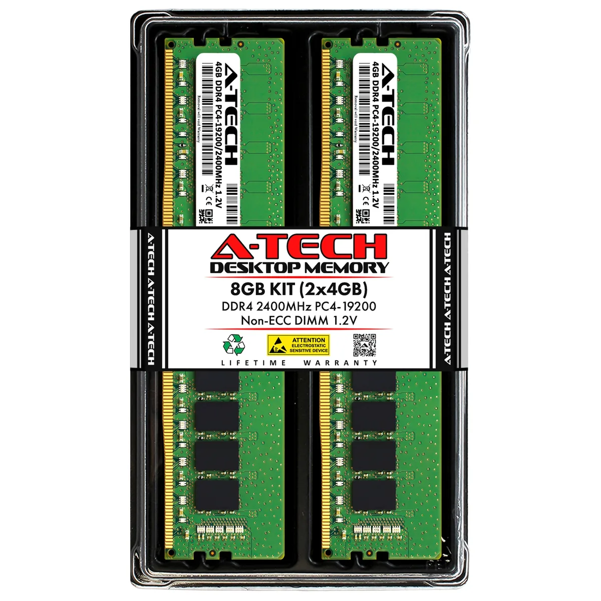 A-Tech A-Tech 8GB (2x4GB) DDR4 2400MHz CL17 Desktop RAM — product photo