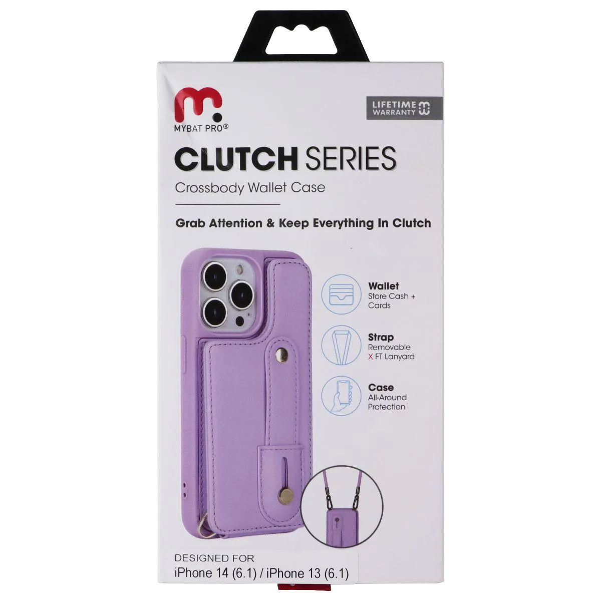MYBAT PRO MYBAT PRO Clutch Series Crossbody Wallet Case iPhone 13/14 Purple — product photo