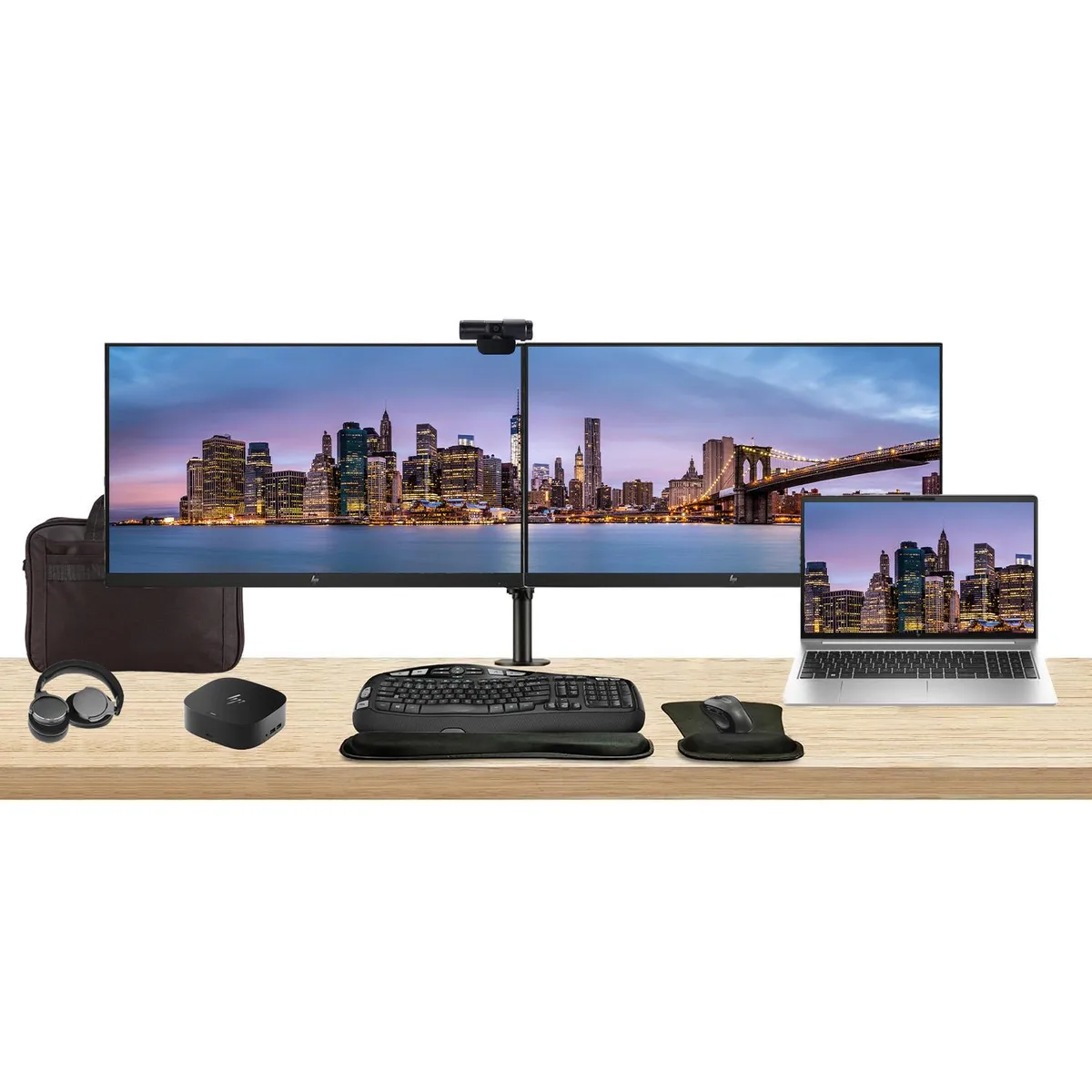 HP HP EliteBook 655 G10 15.6" Ryzen 7 32GB 1TB Bundle Dual 27" Monitors Dock Peripherals — product photo