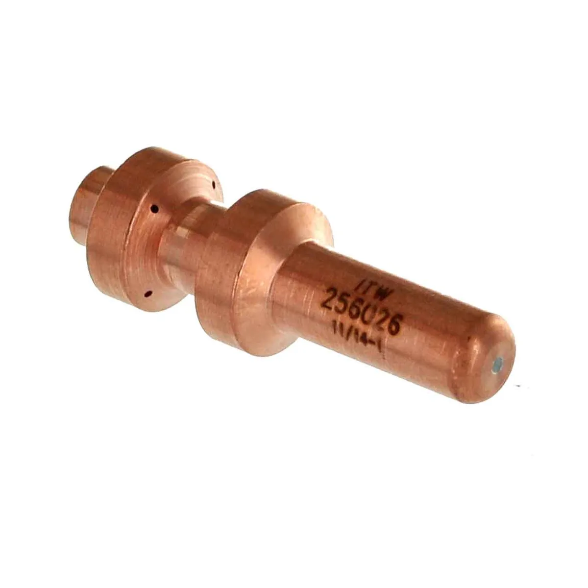 Three copper plasma cutter electrodes in sealed packaging