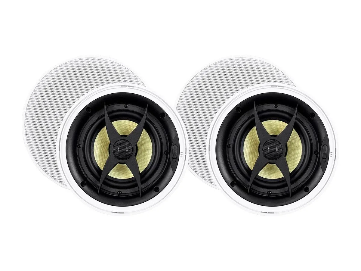 Monoprice Inc. Monoprice 134706 6.5 Inch 2 Way In-Ceiling Speakers Pair Caliber Slim Series — product photo