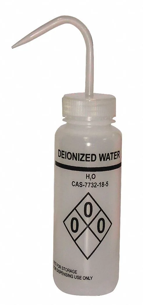 Six translucent white frosted LDPE wash bottles with natural polypropylene caps in a pack