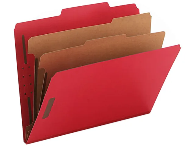 Smead Smead 14031 Pressboard Classification File Folder, Letter, Six-Section, Red, 10/Box — product photo