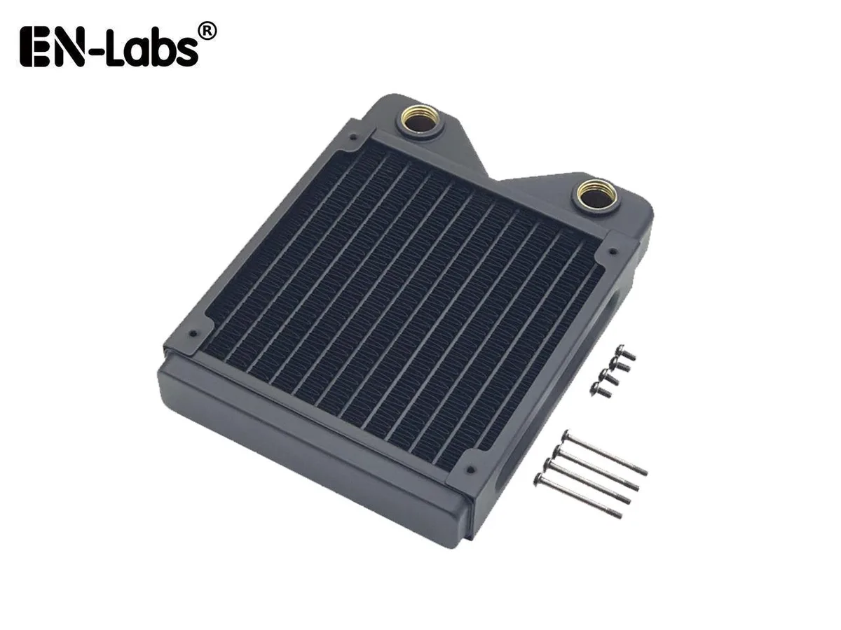 EN-Labs EN-Labs 120mm 12-Tube Copper Radiator 1.06in G1/4 Black — product photo
