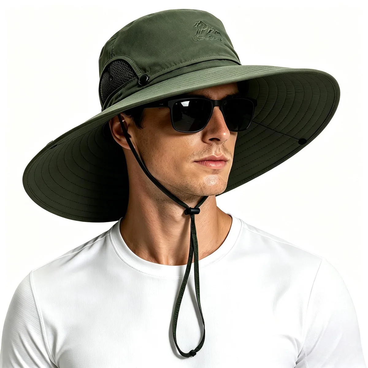 Wide Brim Sun Hat Black 4.7" Brim UPF50+ Waterproof Polyester 22-23.2 — product photo