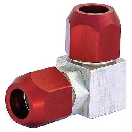 AirSept 76072 90 degree line splice, aluminum and rubber, 3/8 inch OD