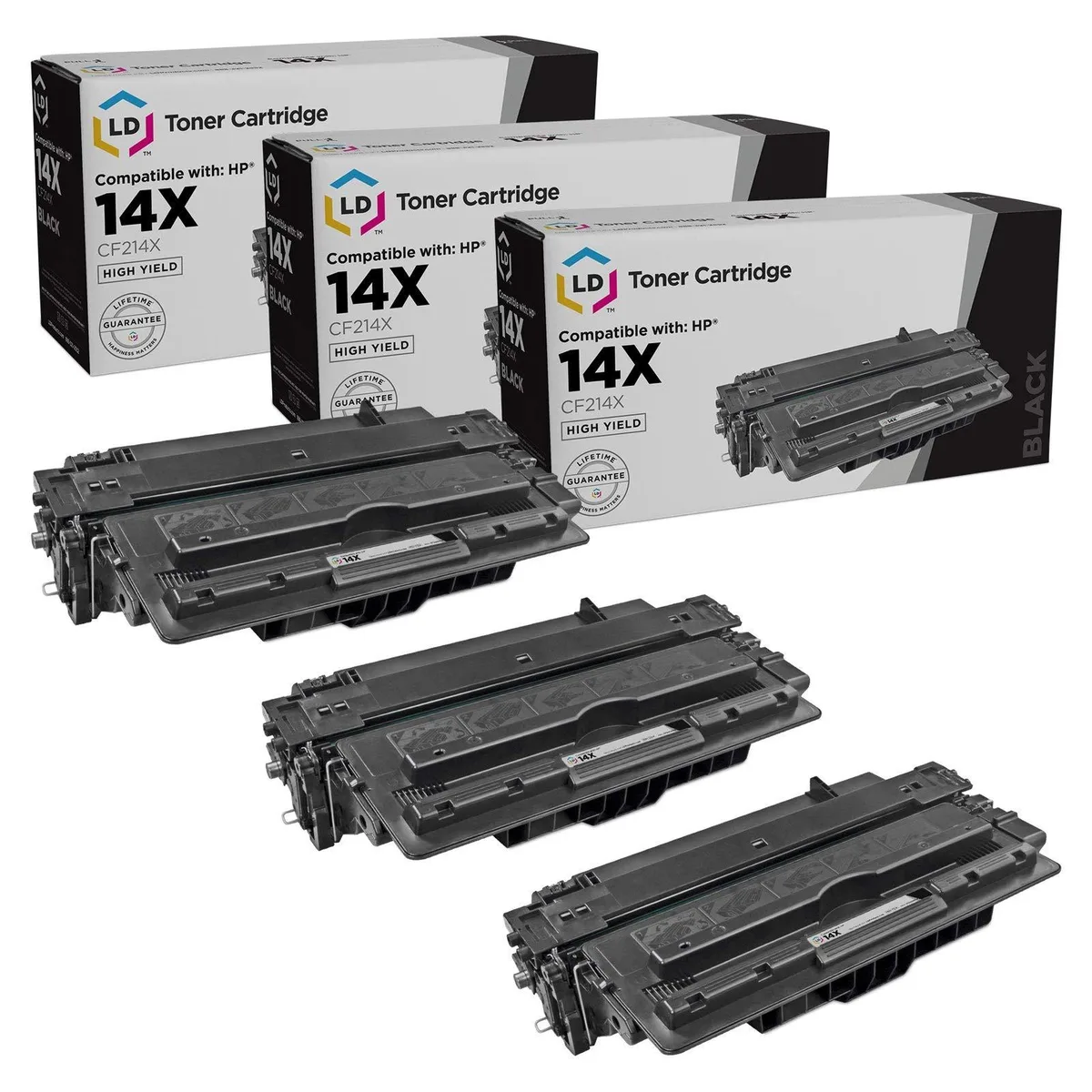 LD Products LD Products 14X CF214X High Yield Black Toner Cartridge 3-Pack — product photo